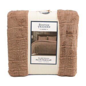 BOSTON TRADERS 3pc Luxury Faux Rabbit Fur Comforter Set